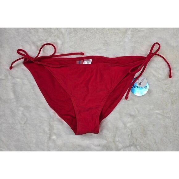 Decree Red Medium Coverage Bikini Bottom Large - Picture 1 of 3